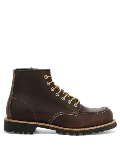 RED WING SHOES CLASSIC MOC ANKLE BOOTS BROWN