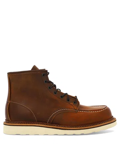 Red Wing Shoes Classic Moc Ankle Boots For Men In Burgundy