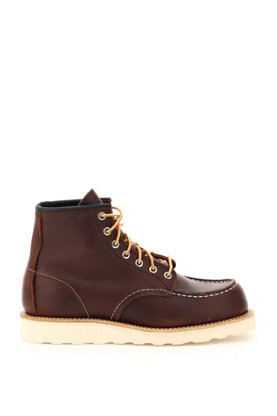 Red Wing Shoes Classic Moc Ankle Boots In Burgundy