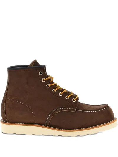 RED WING SHOES CLASSIC MOC CONTRAST-STITCHING ANKLE BOOTS
