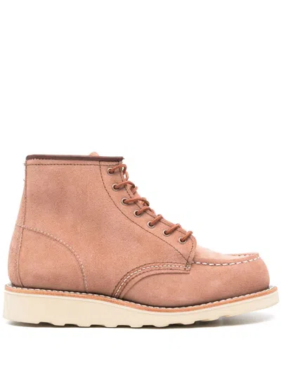 RED WING SHOES CLASSIC MOC LEATHER ANKLE BOOTS