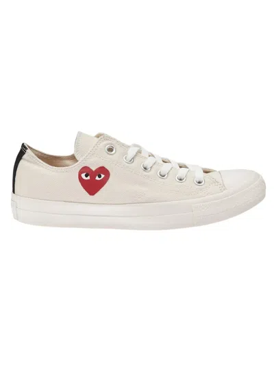 Red Wing Shoes Comme Des Garçons Play "chucky Taylor 70 Small Red Heart Low Top" Sneakers In White
