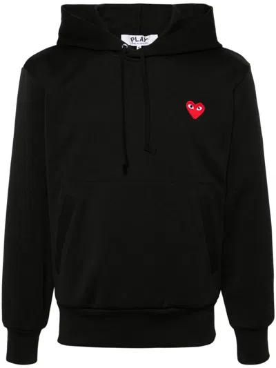 Red Wing Shoes Comme Des Garçons Play Cotton Hoodie In Black