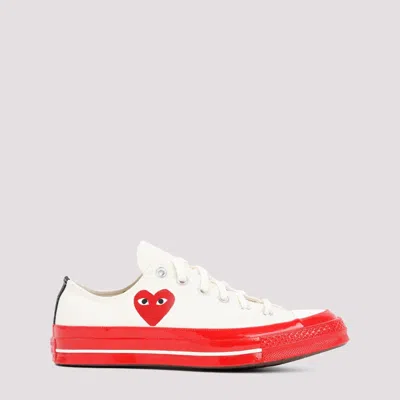 Red Wing Shoes Comme Des Garçons Play Heart Print Sneakers In White