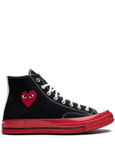 Red Wing Shoes Comme Des Garçons Play Red Sole High Top Sneakers In Black