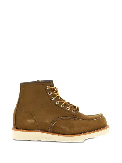 Red Wing Shoes Contrasting Stitching Leather Boots In Brown