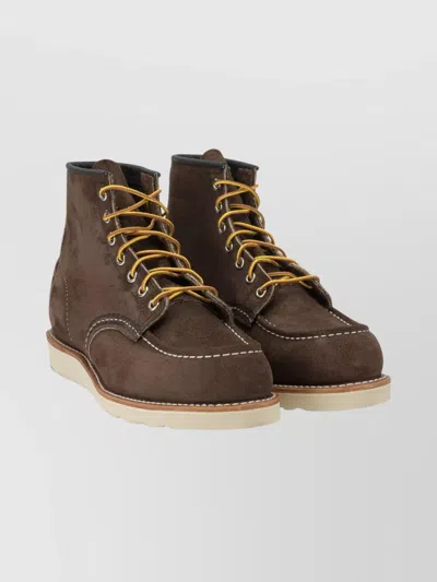 Red Wing Shoes Lace-up Ankle Boots Moc Toe In Brown