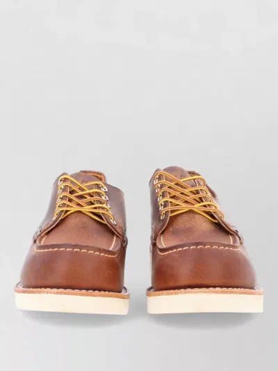 Red Wing Shoes Lace Up Moc Toe Round Shoes In Brown