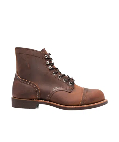 Red Wing Shoes Leather Lace-up Boots In Leather Brown