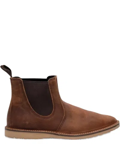 Red Wing Shoes Leather Chelsea Ankle Boots In Brown