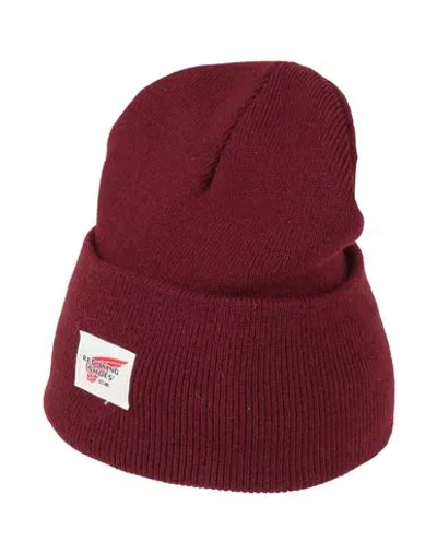 Red Wing Shoes Man Hat Burgundy Size Onesize Acrylic