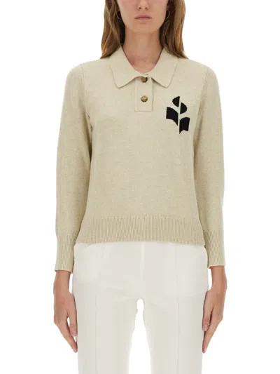 Red Wing Shoes Isabel Marant Etoile Polo Shirt With Logo In Neutral