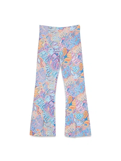 Red Wing Shoes Marcelo Burlon County Of Milan Flare Split Cuffs Trousers In Purple
