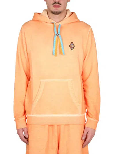 Red Wing Shoes Marcelo Burlon County Of Milan Sunset Cross Regular Sweatshirt In Orange