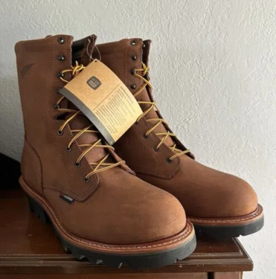 Pre-owned Red Wing Shoes Men's Red Wing Loggermax 9 Inch Steel Toe Insulated Waterproof Leather Boot 4417 In Brown