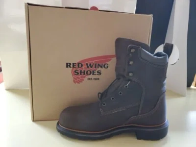 Pre-owned Red Wing Shoes Red Wing 1242usa Made, Wp, Eh, Insulatedfree Shipping & Pair Of Rw Socks In Brown