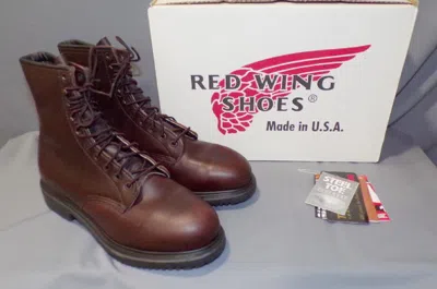 Pre-owned Red Wing Shoes Red Wing 4412 Leather Supersole Resistant Stl Toe Usa Many N Box Size Width In Brown