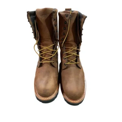 Pre-owned Red Wing Shoes Red Wing 4420 Loggermax Work Boots Mens 10 Ee Wide Waterproof Steel Toe 9” In Brown