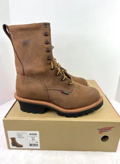Pre-owned Red Wing Shoes Red Wing 4420 Loggermax Work Boots Mens 9.5 Ee Wide Waterproof Steel Toe 9” In Brown