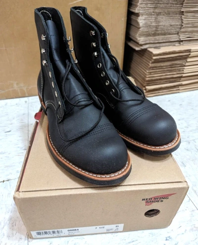 Pre-owned Red Wing Shoes Red Wing 8084 Men's 6 Inch Iron Ranger Black Harness Round Toe Boots U.s 7.5d