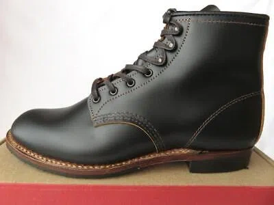 Pre-owned Red Wing Shoes Red Wing 9060 Beckman Boot Flat Box Width D Black Men Size 9.5d High Top Leather