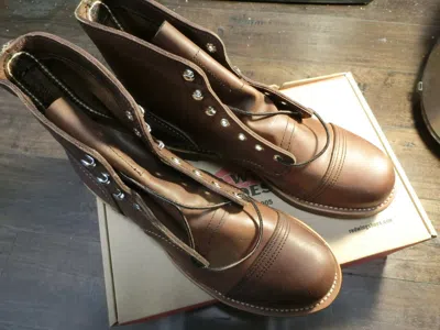 Pre-owned Red Wing Shoes Red Wing Heritage Classic 6" Iron Ranger Boot 8111 Amber Made In Usa In Orange