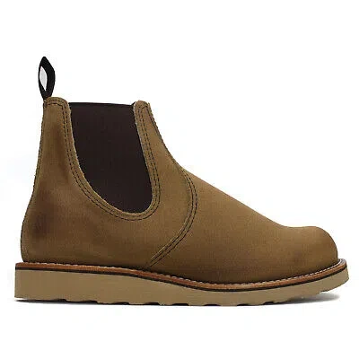 Pre-owned Red Wing Shoes Red Wing Mens Boots Classic Chelsea Slip-on Suede Leather In Hawthorne