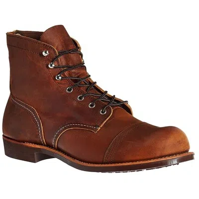 Pre-owned Red Wing Shoes Red Wing Mens Iron Ranger Full Grain Leather Black Boots In Copper