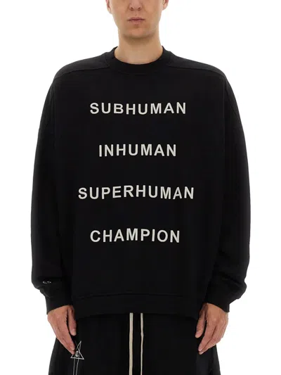 Red Wing Shoes Rick Owens X Champion Jumbo Sweatshirt In Black