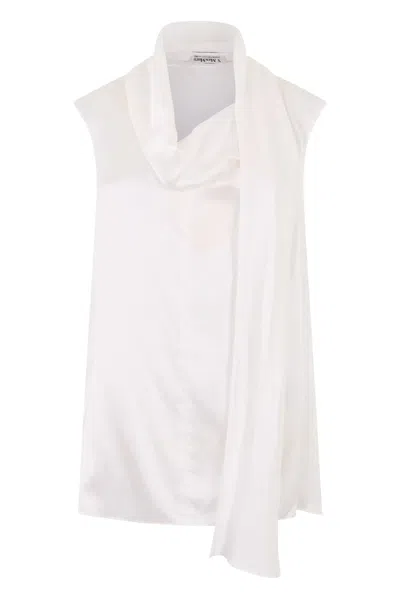 Red Wing Shoes S Max Mara Silk Blouse With Draping In White