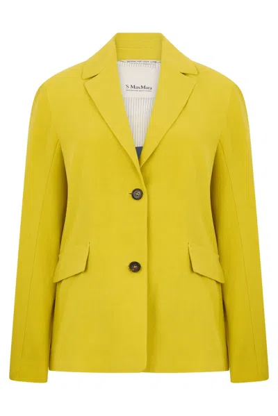 Red Wing Shoes S Max Mara Single-breasted Linen Blazer In Yellow