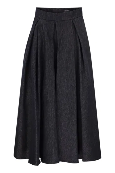 Red Wing Shoes S Max Mara Smmalex - Corolla Skirt In Cotton Blend In Black