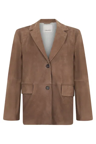 Red Wing Shoes S Max Mara Suede Jacket In Brown