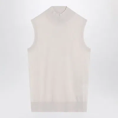 Red Wing Shoes S Max Mara White Turtleneck Vest In Wool In Neutral
