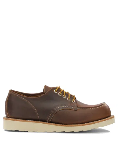 Red Wing Shoes "shop Moc Toe Oxford" Lace-up Loafers In Brown