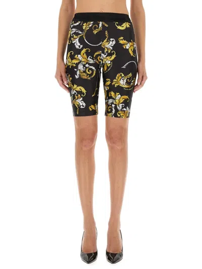 Red Wing Shoes Versace Jeans Couture Outline Baroque Cycling Shorts In Black