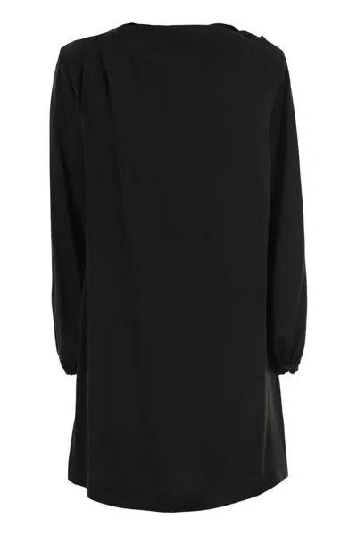 Red Wing Shoes Weekend Max Mara Cabina1234 - Mini Dress In Shiny Satin Reverse Fabric In Black