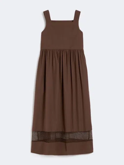 Red Wing Shoes Weekend Max Mara Wkdgola - Sleeveless Cotton Poplin Dress In Brown