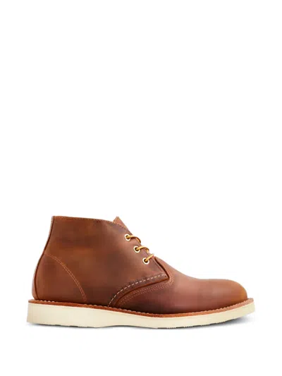 Red Wing Shoes Work Chukka Leather Boots In Brown