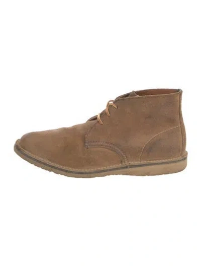 Pre-owned Red Wing Suede Lace-up Boots In Brown