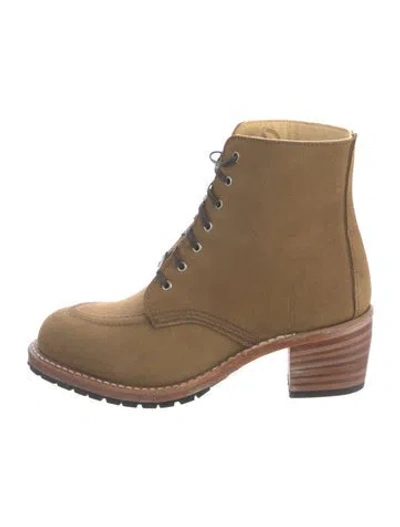 Pre-owned Red Wing Suede Lace-up Boots In Green