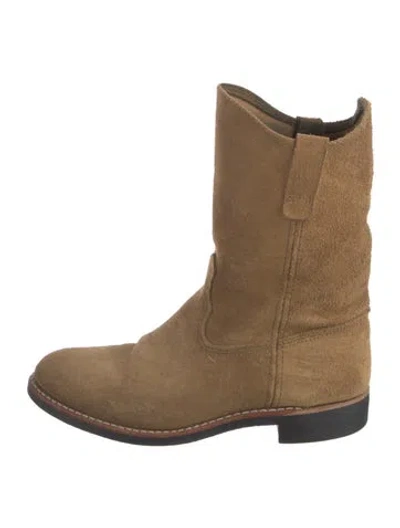 Pre-owned Red Wing Suede Western Boots In Neutrals