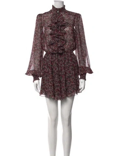 Pre-owned Redemption Floral Print Mini Dress In Black