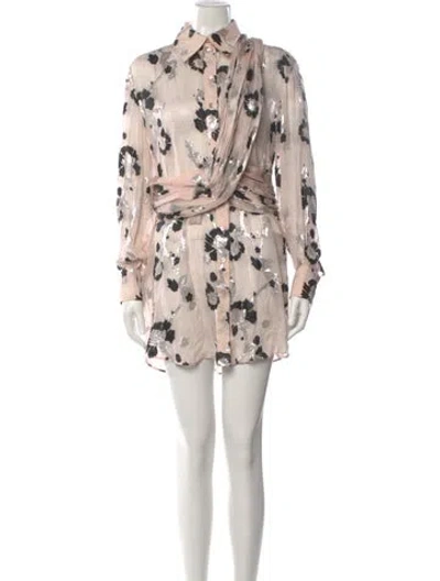 Pre-owned Redemption Floral Print Mini Dress In Neutrals