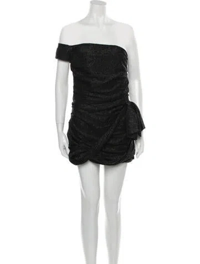Pre-owned Redemption One-shoulder Mini Dress W/ Tags In Black