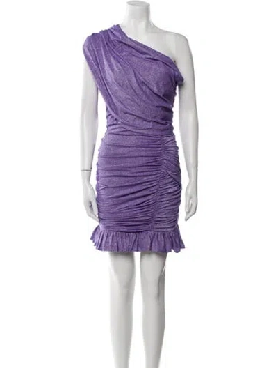 Pre-owned Redemption One-shoulder Mini Dress W/ Tags In Purple