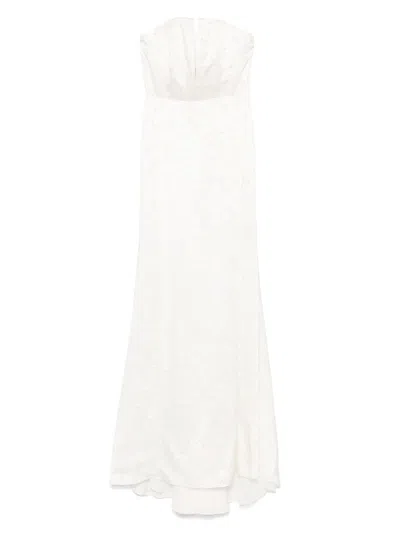 Redemption Patterned-jacquard Maxi Dress In White
