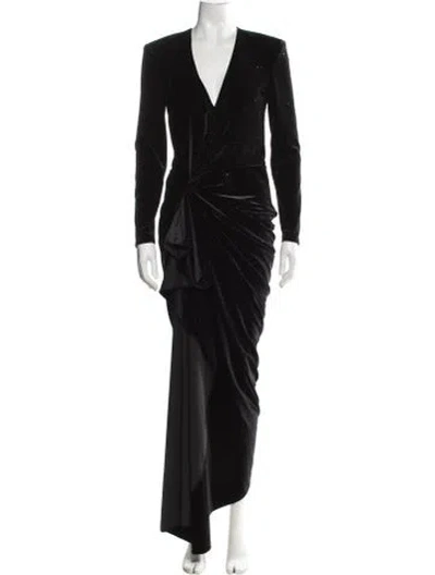 Pre-owned Redemption Printed Long Dress In Black