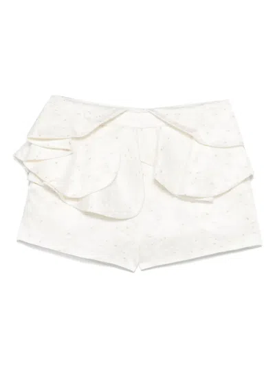 Redemption Ruffled Shorts In White