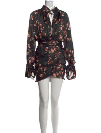 Pre-owned Redemption Silk Mini Dress In Black